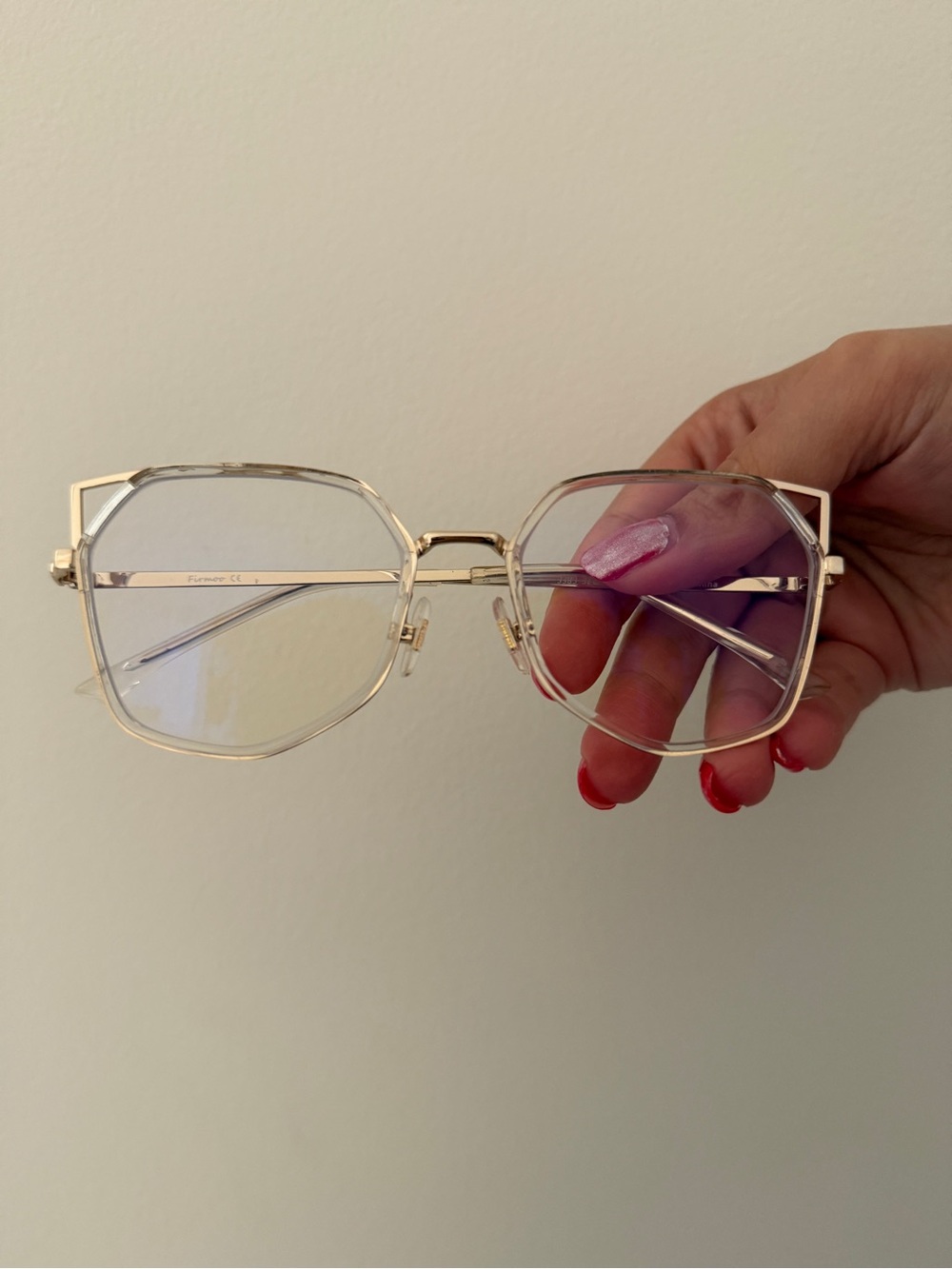 Gold Geometric Metal Frame Women's Blue-Light Glasses